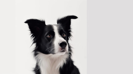  animal on the white Background dog Border collie generative ai