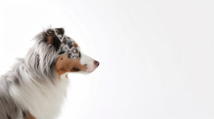 animal on the white Background dog Australian Shepherd generative ai