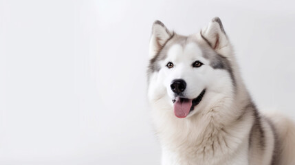 Fototapeta premium animal on the white Background dog Alaskan Malamute generative ai