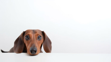 animal on the white Background dog dachshund generative ai