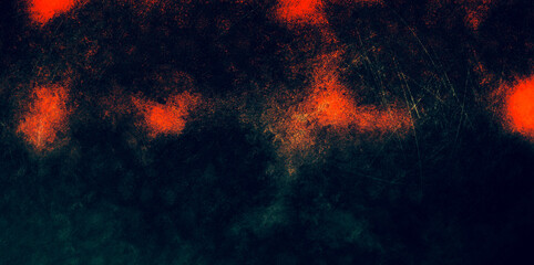 orange textured rustic splatted concrete background with grunge dark gray