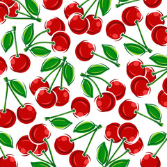 cherry pattern background set set. Collection icon cherry. Vector