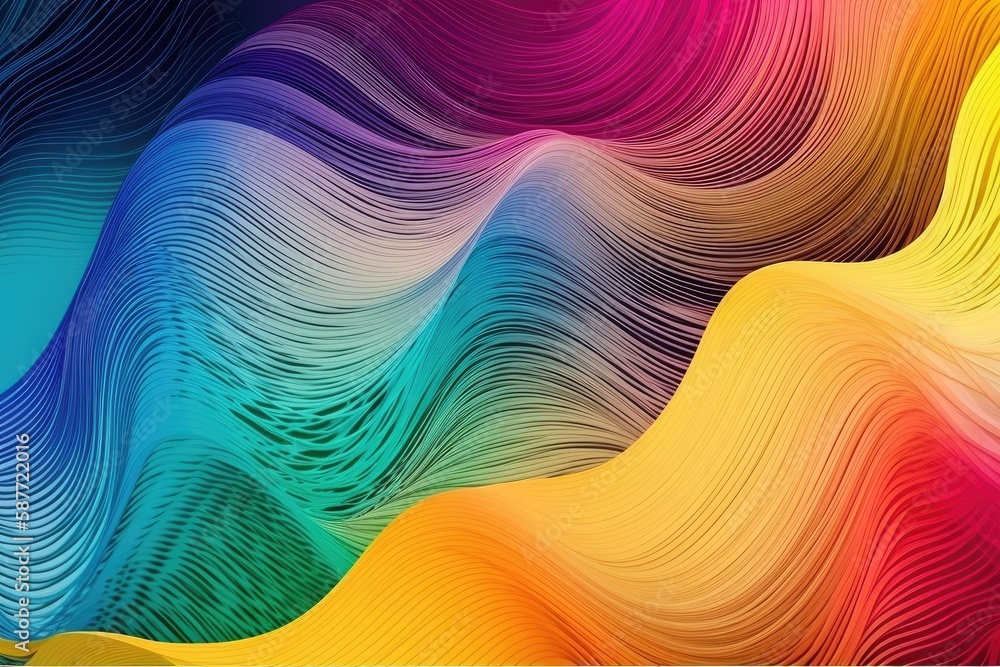 Aufkleber vibrant abstract background with flowing wavy lines. generative ai