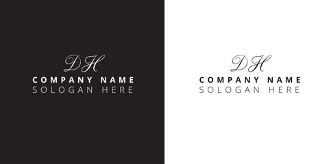 DH initials signature logo. Handwriting logo vector templates. Logo for business, beauty, fashion, signature DH For Signature Logo 
