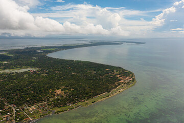 Aerial view of Islands in the north of Sri Lanka. Jaffna.