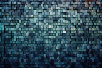 Colorful Wall with Various Shades of Blue. Generative AI