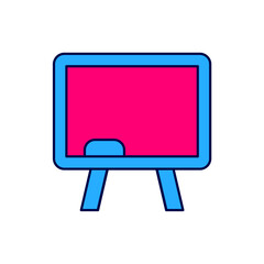 Filled outline Chalkboard icon isolated on white background. School Blackboard sign. Vector