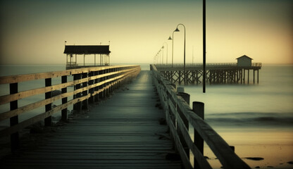 Obraz premium sunset on the pier