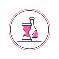 Filled outline Bottle of wine icon isolated on white background. Wine aging. Vector