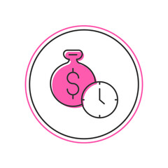 Filled outline Time is money icon isolated on white background. Money is time. Effective time management. Convert time to money. Vector