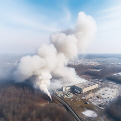 Fototapeta na wymiar industrial chimneys smoke from factory