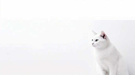 animal on the white Background cat generative ai