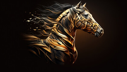 Fototapeta na wymiar Horse animal abstract wallpaper. Contrast background stallion in vivid colors generative ai