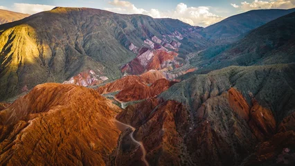 Fototapete Purmamarca Jujuy Argentina Aerial View The Hill of Seven Colors Cerro Siete Colores © Michele