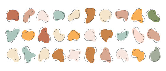 Illustration Vector Grpahic of Liquid shape elements icon set. Set of modern graphic elements. Fluid dynamical colored forms banner. Gradient abstract liquid shapes.