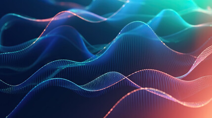 Fototapeta premium Modern abstract wavy background. Based on Generative AI
