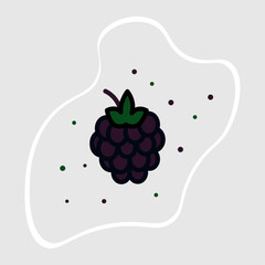 Blackberry sticker. Vector illustration design , isolated sticker. Sticker for merch.