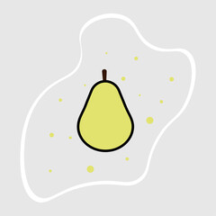 Sticker pear. Vector illustration design , isolated sticker. Sticker for merch and packaging.