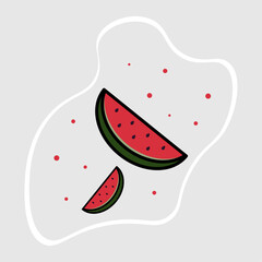 Watermelon sticker. Vector illustration design , isolated sticker. Sticker for merch and packaging.