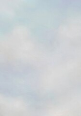 Aesthetic angelic oil paint blue sky with white clouds illustration background