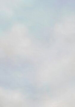Aesthetic angelic oil paint blue sky with white clouds illustration background