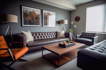 Interior design, modern style living room - ai generative