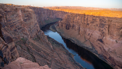 Glen Canyon Dam overlook during sunset.