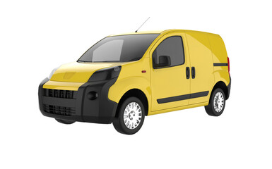yellow van isolated on white