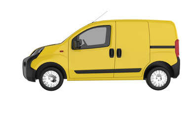 yellow van isolated on white