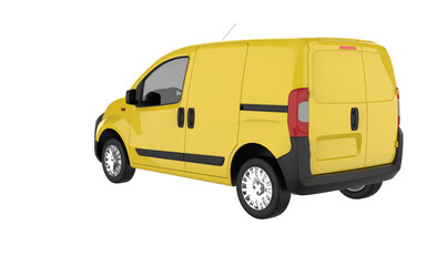 yellow van isolated on white