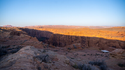 Glen Canyon Dam overlook during sunset.