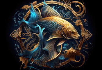 Obraz premium luxury Fish sign. Generative AI.