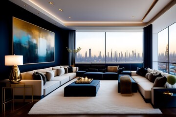 Graphic representation of "Luxury Living: Penthouse Views". Generative AI. 