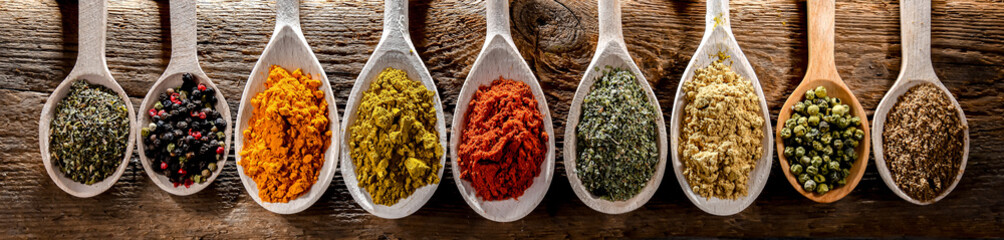 Composition with assortment of spices and herbs