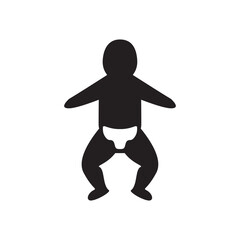 Baby vector icon, baby in diaper flat sign design. Baby symbol pictogram. UX UI icon