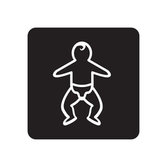 Baby vector icon, baby in diaper flat sign design. Baby symbol pictogram. UX UI icon