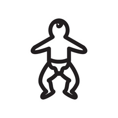 Baby vector icon, baby in diaper flat sign design. Baby symbol pictogram. UX UI icon