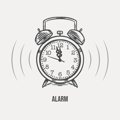 alarm clock to school sketch vector eps10