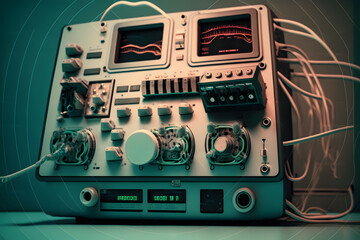 Modern equipment in operating room. Medical devices for neurosurgery made with Generative AI