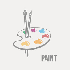 Sketch palette with paints drawn on a light background vector