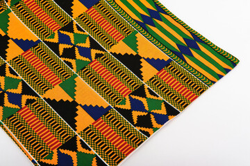 African Ghanaian traditional multi colour and multi pattern cotton print material