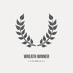 Sketch wreath of the winner drawn on a light background vector