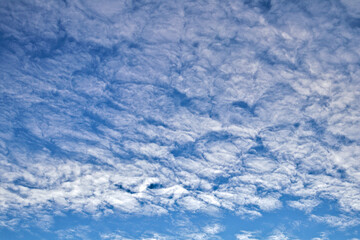 Chmury pierzaste na tle błękitnego nieba