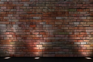illuminated red brick wall creating a warm and cozy atmosphere. Generative AI