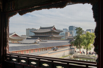 View from Gyeonghoeru Pavilion in Gyeongbokgung Palace, Seoul