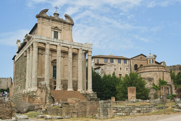Fototapeta na wymiar Temple of Antoninus and Faustina, Rome