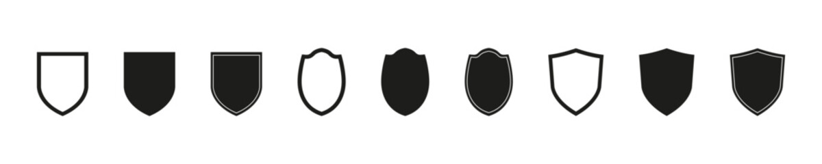  Different shields collection. Security sumbol. Shield icons vector set.   Vector illustration.