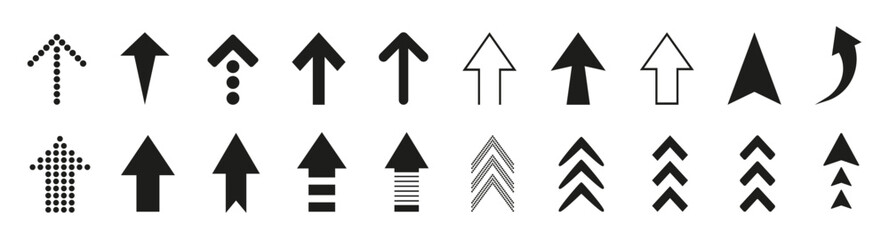 Up arrows vector icon. Arrow collection. Different black arrows sign. Vector illustration. EPS 10 