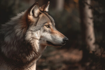 Fototapeta premium Einsamer Wanderer: Ein Wolf in seiner natürlichen Umgebung 15