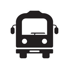 Transport bus vector icon. Bus front view icon. Vehicle flat sign design. Public bus symbol pictogram. UX UI icon